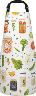 Kitchen Apron with Pockets,Adjustable Aprons for Women Men,Waterproof Chef Aprons for Cooking,BBQ,Gardening