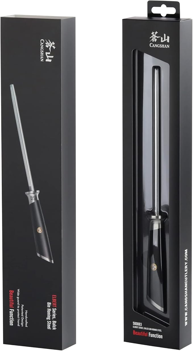 Cangshan ELBERT Series High-Carbon 8-Inch Honing Steel (Black)
