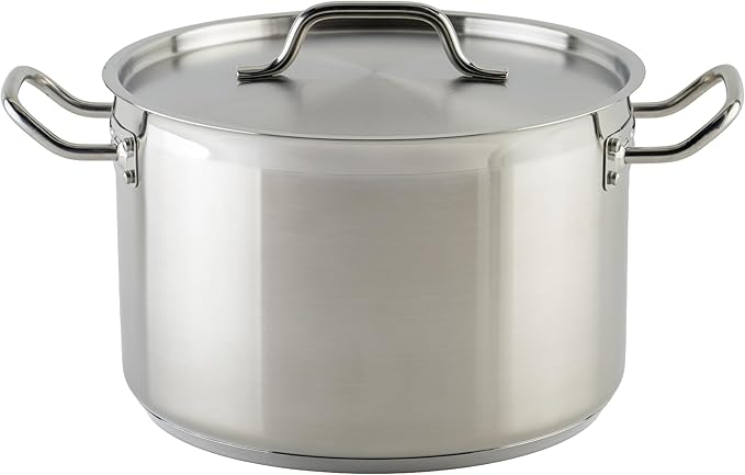 Winco Heavy-Duty Stainless Steel Stock Pot with Cover, 12 Quart