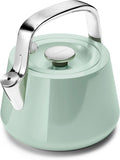 Caraway 2 Quart Whistling Tea Kettle - Durable Stainless Steel Tea Pot - Fast Boiling, Stovetop Agnostic - Non-Toxic, PTFE & PFOA Free - Includes Pot Holder - Mist