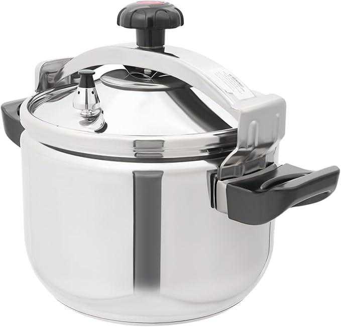 22L Pressure Cooker,60Kpa High Pressure Stovetop Cooker with 3-Layer Composite Bottom, 201 Stainless Steel Pressure Canner with Double Valves for Commercial & Home Use (22L/23.25 Qt)