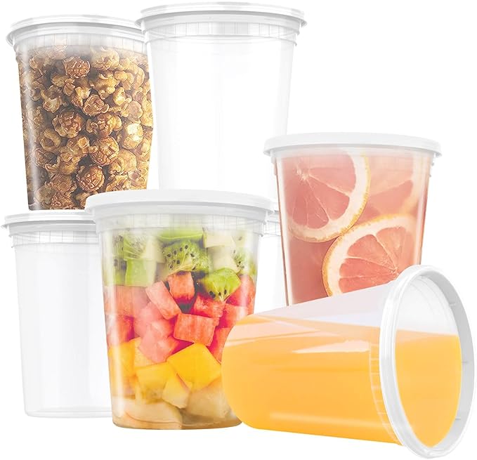 40 Pack 32oz Food Storage Containers with Airtight Lids Freezer Safe for Meal Prep Soup Slime Reusable for Lunches Leftovers Takeout BPA-Free Leakproof Stackable Microwave Dishwasher