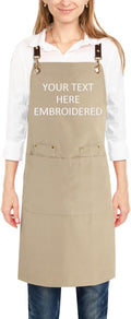 Personalized Aprons Custom Women Men Apron with Pockets Chef for Baking Bbq Grill Embroidered with Name Text