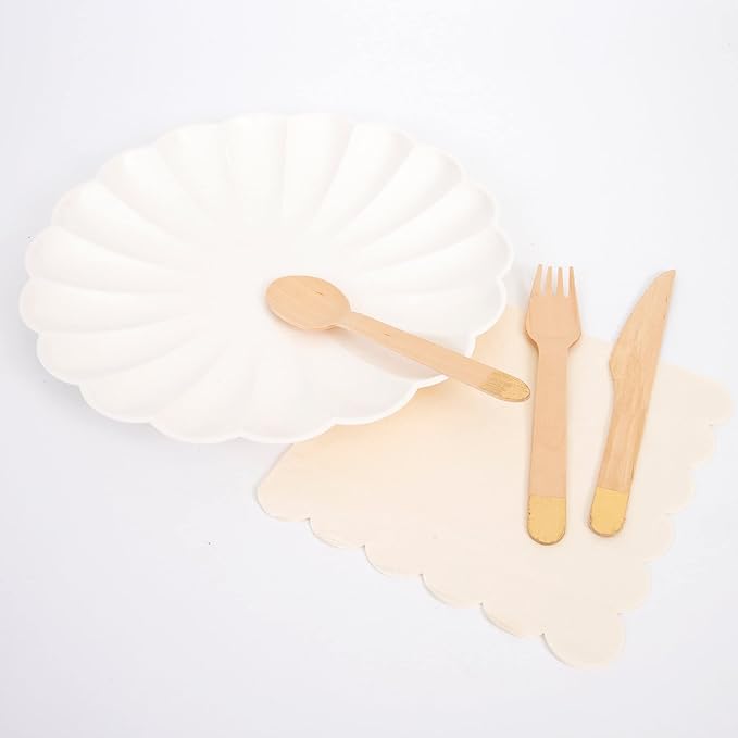 Meri Meri Gold Wooden Cutlery Set (Pack of 24)