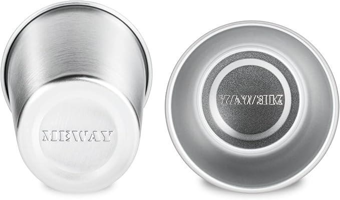 MEWAY Premium Stainless Steel Cups 16 oz Pint Cup Tumbler (16 Pack) - Premium Metal Cups - Stackable Durable Cup，Chilling Beer Glasses, for Travel, Outdoor, Camping, Everyday