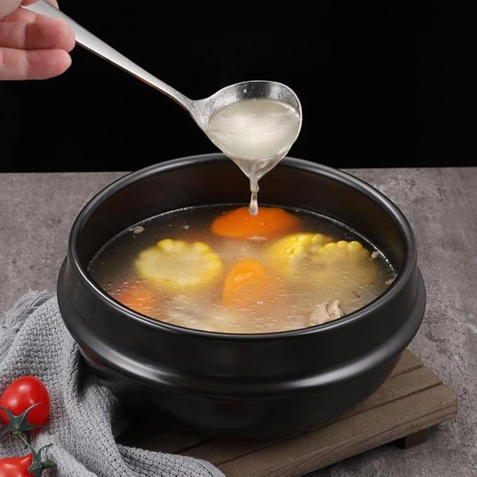 Stainless Steel Soup Ladle Set of 2 (8 x 2.5), Small Gravy Sauce Ladles with Deep Bowl, Professional Chinese Soup Spoons, Dishwasher Safe Kitchen Utensils for Cooking, Serving, Restaurant (SUS304)