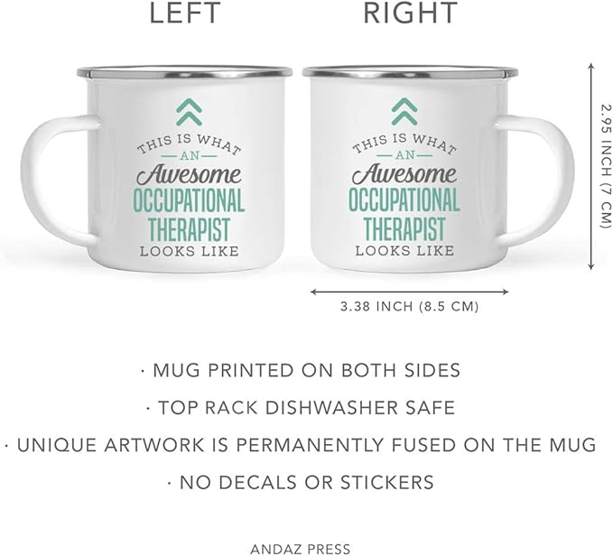 Andaz Press 11oz. Stainless Steel Campfire Coffee Mug Gift, This is What an Awesome Occupational Therapist Looks Like, 1-Pack, Birthday Gift Ideas Coworker Him Her, Includes Gift Box