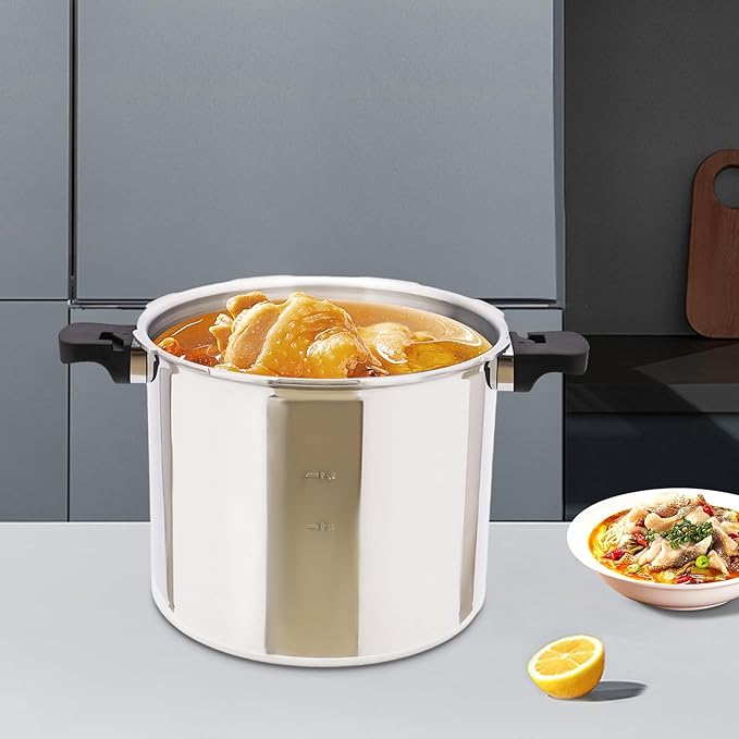 23qt Pressure Canner, Aluminum Alloy Material Pressure Cooker with Silicone Ring, Pressure Gauge, Pressure Regulator and Anti-Scald Handle for Canning and Steaming Pressure Cooker
