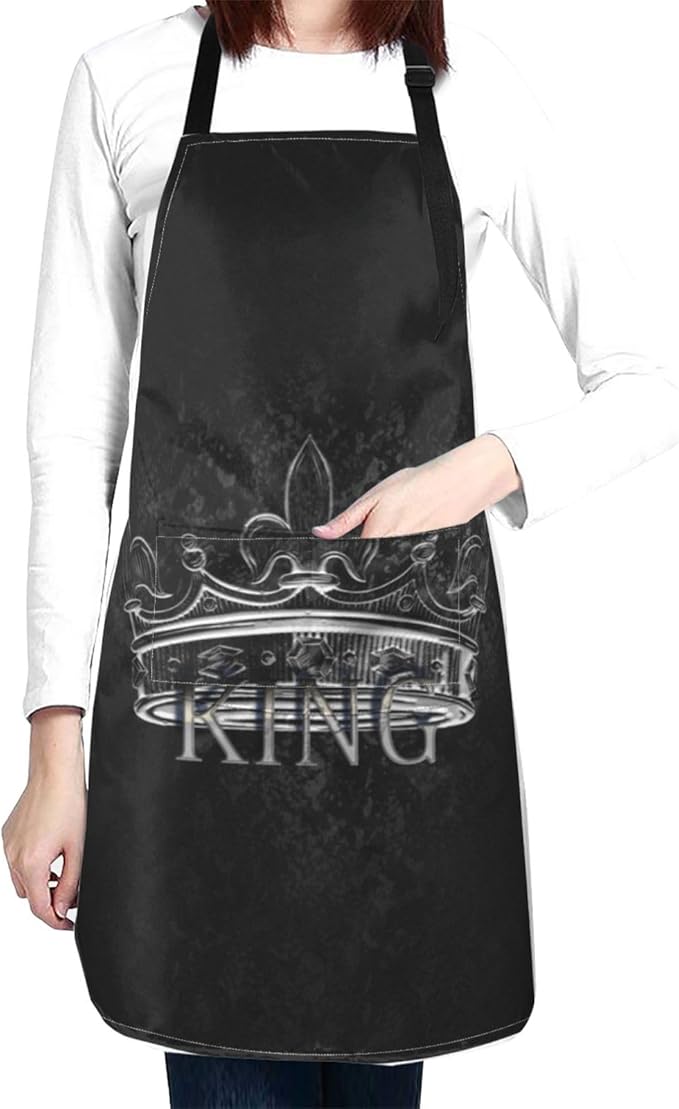 King Aprons Mens Aprons with Pockets and Adjustable Cool Apron for Gardening Cooking Kitchen