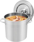 21L/12.68Qt Commercial Large Stock Pot with Lid,Nickel Free Stainless Steel Cookware Healthy Polished Stockpots, Induction Soup Pot for Cooking Home Use