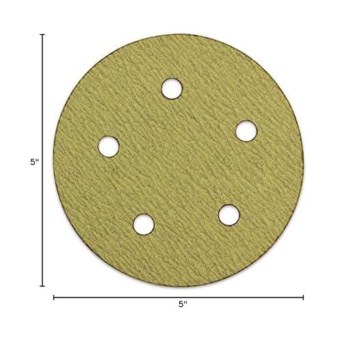 BHA 5" Inch 5 Hole Hook and Loop Sanding Discs for Orbital DA Sanders - 100 Pack (100 Grit)