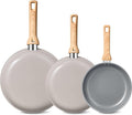 Non Stick Frying Pans Set, 3 Pieces Skillet Set, Ceramic Frying Pan, Molecular-bonded Induction Base, Kitchen Chef's Pan, Omelet Pans, PFOA/PFAS/PTFE Free, Compatible with All Stovetops