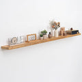 Floating Shelves, 8" Deep Rustic Solid Wood Wall Mounted Floating Shelves, Wall Shelves with Invisible Bracket for Living Room Bathroom Bedroom Kitchen, 72 Inch, Natural
