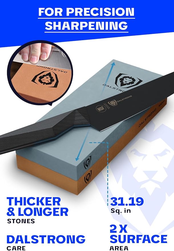 Dalstrong Premium Whetstone Kit-#1000/#400 Knife Sharpening Kit-Gift Extra Large Grit Stones-Top-Grade Corundum-Thick Knife Sharpening Stone-Whetstone Set Knife Sharpener-Ultra-Durable