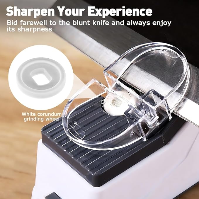 Electric Knife Sharpener, Knife Sharpening Tool with Replacement Grinding Wheel, USB Rechargeable MultiFunctional Sharpener for Kitchen Knives and Scissors,Home Restaurant Use (USB Sharpening Edition)