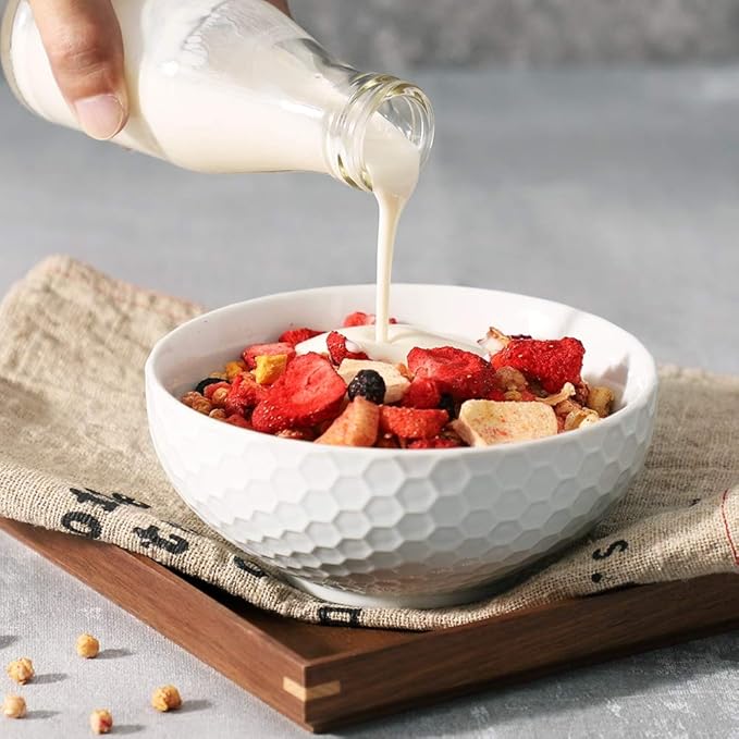 Cereal Soup Bowls, 20 Ounce White Bowls Set, Porcelain Bowls for Oatmeal, Rice, Salad, Pasta and Noodle, Set of 4 (6inch)