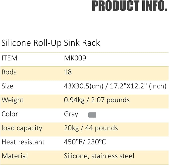 Silicone-Coated Stainless Steel Over The Sink Multipurpose Roll-Up Dish Drying Rack, 17.2"X12.2", Heat Resistant Non Slip Dish Draining Rack BPA Free Dishwasher Safe (S, Gray)