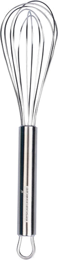 Restaurantware 9 in Stainless Steel Wire Whisk - German Standard Kitchen Balloon Whisk with Ergonomic Handle, Dishwasher Safe - Durable French Whisk for Cooking, Mixing Thick Batter and Sauce