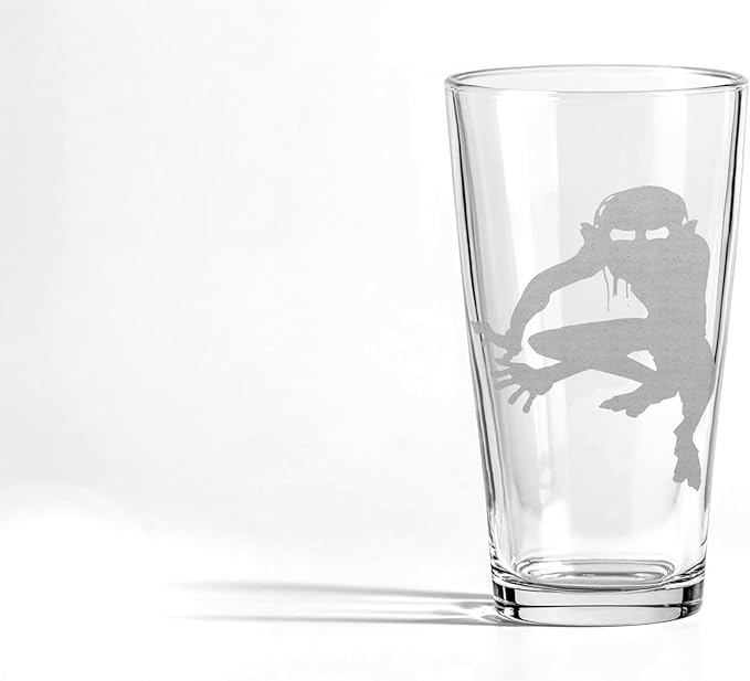 GOLLUM SMEAGOL Engraved 16oz Pint Glass | Inspired by Tolkien Power Ring and Middle Earth | Great Christmas Gift Idea | Unique Elvish Fantasy Wizard Fantasy Decor!