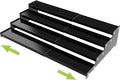 Expandable 4-Tier Step Spice Rack Organizer for Kitchen Cabinet Modern Design and Non Skid Space Saving Storage Shelf for Countertop Cabinets Pantry(1Pack/Black)