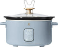 Beautiful 6 Qt Programmable Slow Cooker by Drew Barrymore - 5 Preset Cooking Functions, Digital Countdown Timer, Dishwasher-Safe Parts, and Cool-Touch Handles (Cornflower Blue)