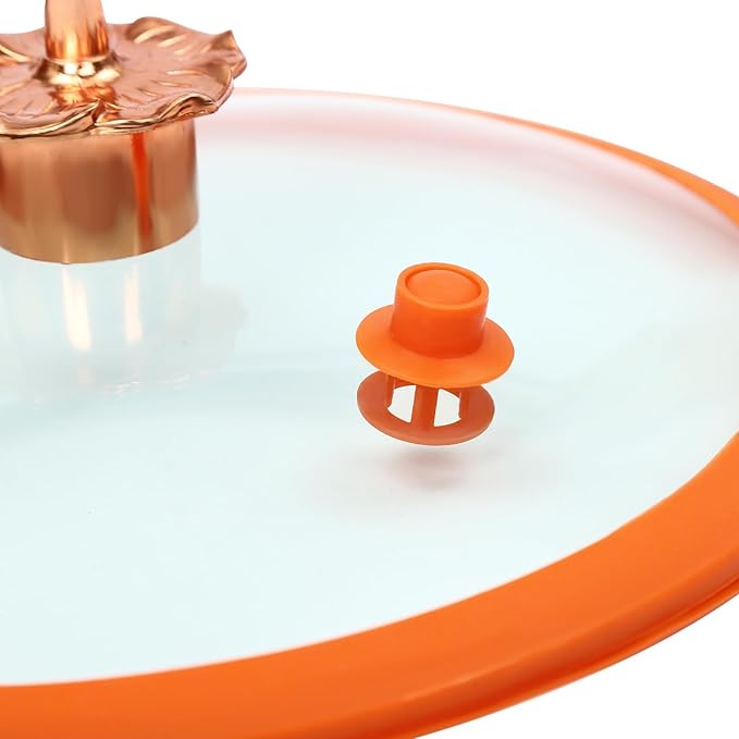 2.11gal Pumpkin Micro Pressure Cooker Non-stick Micro Pressure Cooking Pot with Clear Lid Stew/Soup Pot for Open Flames & Gas Stoves (Orange) Halloween Thanksgiving Decorative Pot Gift