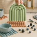 Silicone Trivets for Hot Dishes – Heat-Resistant, Non-Slip Pot Holders for Kitchen & Coasters – Durable Hot Pads for Pots, Pans, Baking Dishes & Kitchen Appliances (Willow Green - 2pcs)