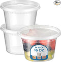 Fit Meal Prep 36 Pack 16 oz Deli Containers with Lids Variety Pack, US Made Leakproof Assorted Plastic Soup Containers, Combo Clear Food Storage Containers with Lids, Microwave Freezer Safe