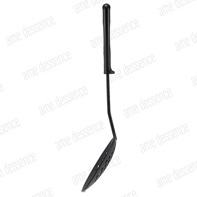 AME D'ESSENCE Skimmer 12 1/2 inch Black Nylon 410ºF Heat Resistant Slotted Skimmer Spoon with Ergonomic Handle Kitchen Gadgets for Straining