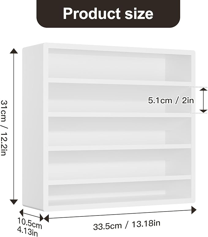 Orimade 4 Tier Spice Rack Organizer for Cabinet, Freestanding Bamboo Seasoning Rack for Countertop, Cupboard, Pantry, Kitchen, 13.18 x 4.13 x 12.2 inches(Spice Jars Not Included), White