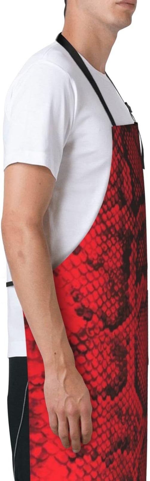 Snakeskin Aprons Cool Aprons with Pockets and Adjustable Mens Apron for Gardening Cooking Kitchen