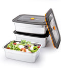 3 PCS Stainless Steel Food Storage Containers(67oz) with Lids Leak Proof & Airtight | Stainless steel freezer Containers,Airtight Bento Lunch Box,For Meal Prep,Fruit,Snack,Freezer