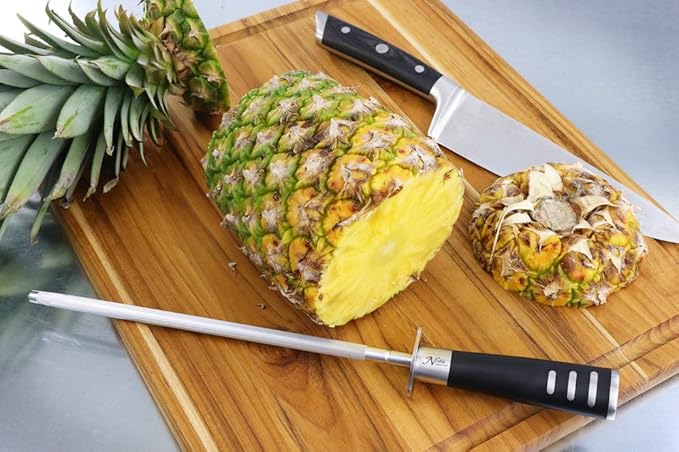 Professional Honing Steel 12”, Magnetized for Safety, No Rust, No Cheap Plastic! Noble’s Knife Sharpener Has an Oval Handle for a Firm Grip and is Built For Daily Use, Perfect for Chefs!