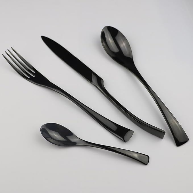 Luxury 4-Piece 18/10 Stainless Steel Flatware Set, Mirror Polishing Silver