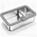 KEKEGO Lunch Box, Premium Stainless Steel Bento Box, Leakproof Lunch Box for Adults Food Storage, 42oz/1.25L with Glass Lid, Microwave & Dishwasher