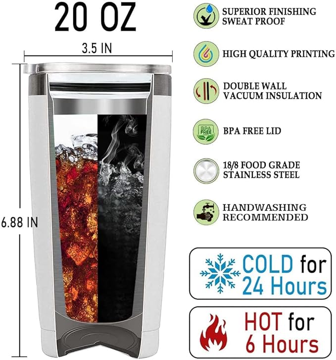 Wolf Tumbler 20oz Cute Animal Gift for Women, Girls Who Freaking Love Wolves Lovers Moon Flowers Perfect Birthday Christmas Valentine Wife Daughter Insulated Stainless Steel Coffee Cup with Lid