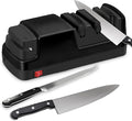 Professional Electric Knife Sharpener – Precision Sharpening for Kitchen Knives, Scissors & More – Diamond Abrasives & 3-Stage System (Black)