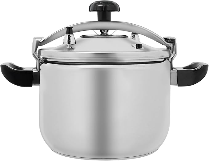 Stainless Steel Pressure Cooker 60kpa Large Pressure Canner Triple-Layer Composite Base Canning Pot with Resilient Beam & 2 Valves for Open Fire, Electric Stove, Induction Stove (26L/27.47Qt)