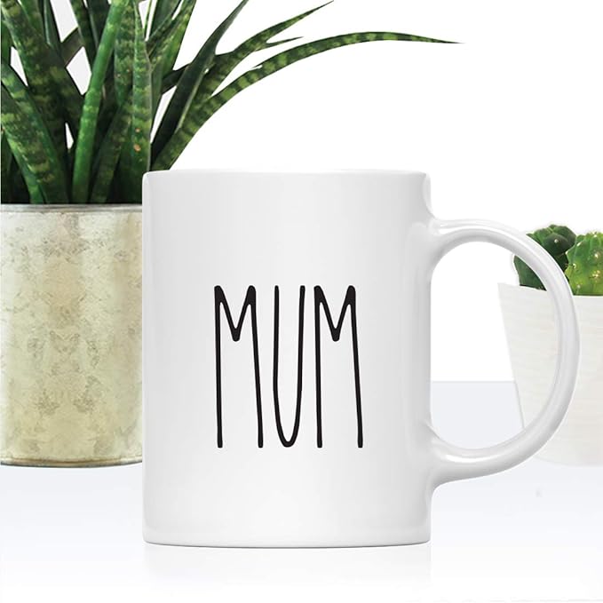 Andaz Press Simple Rustic Farmhouse Kitchen Decor 11oz. Ceramic Coffee Tea Mug Gift, Mum, 1-Pack, Birthday Christmas Gift Ideas for Family, Friends
