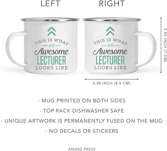 Andaz Press 11oz. Stainless Steel Campfire Coffee Mug Gift, This is What an Awesome Lecturer Looks Like, 1-Pack, Birthday Gift Ideas Coworker Him Her, Includes Gift Box