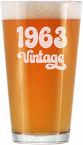 Vintage 1963 Pint Glass for Beer - 62nd Birthday Gifts for Men or Women Turning 62 - Fun Bday Party Decor - 16 oz