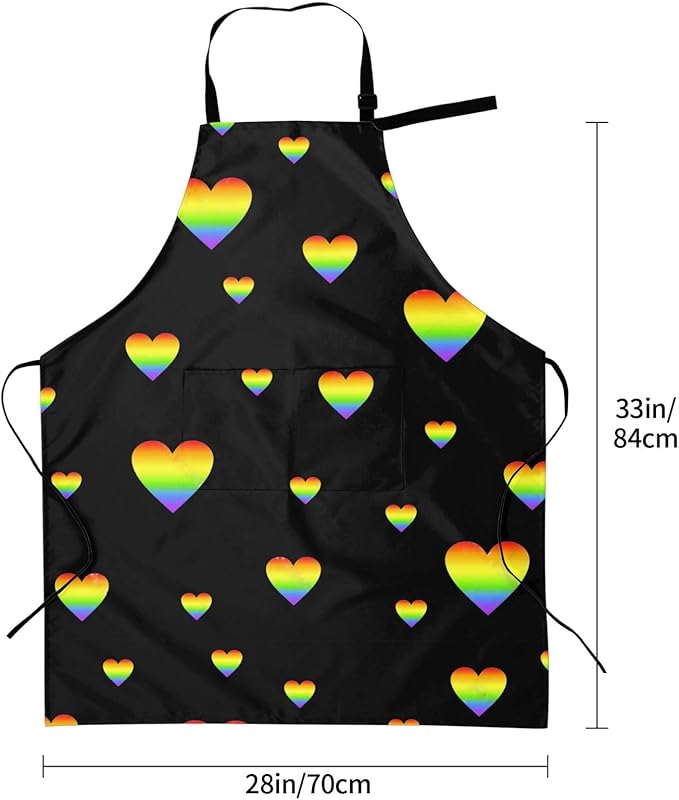 LGBT Aprons Gay Aprons with Pockets and Adjustable Rainbow Apron for Gardening Cooking Kitchen