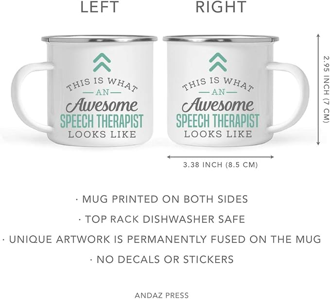 Andaz Press 11oz. Stainless Steel Campfire Coffee Mug Gift, This is What an Awesome Speech Therapist Looks Like, 1-Pack, Birthday Gift Ideas Coworker Him Her, Includes Gift Box