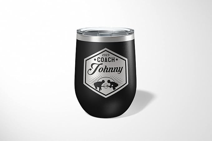 Wrestling Coach gifts, Tumbler, Coach tumbler, Wrestling gifts, Coach Beer glass, Coach gift, Wrestling Coach, Coach gifts, Wrestling Coach (Wrestling Hexagon, Black, 12oz Wine Tumbler)