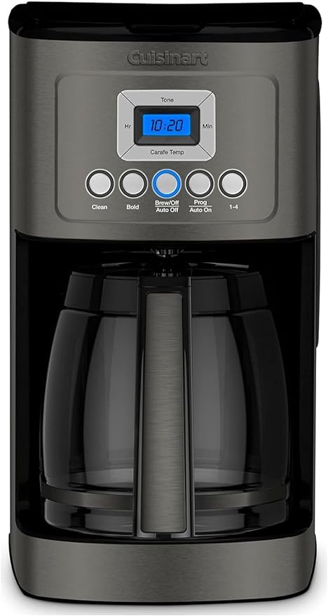 Cuisinart 14-Cup Coffee Maker, Programmable PerfecTemp Glass Carafe Coffee Machine with 1-4 Cup Setting, Brew Strength Control and Brew Pause, Stainless Steel, DCC-3200BKSNAS, Black