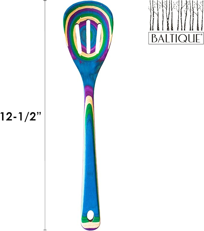 Totally Bamboo Baltique Mumbai Collection 12-1/2" Wooden Cooking Spoon, Safe for Nonstick