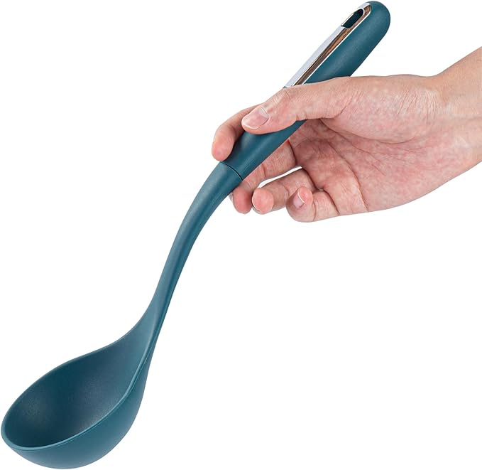 Restaurantware Silicone Utensil Set Pack of 1 Non-Slip Handle 6-Piece Kitchen Tool Set, Heat-Resistant Dishwasher-Friendly Cooking Accessories, Durable Teal Cooking Utensils