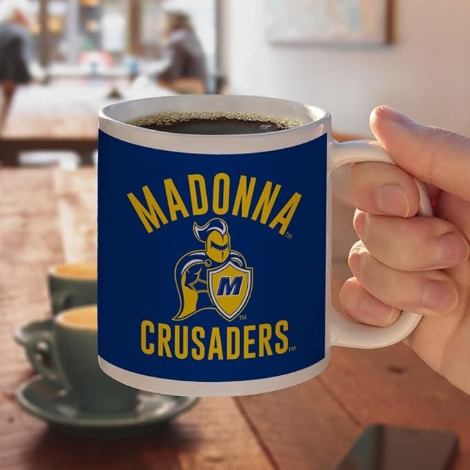 Madonna University Crusaders Logo Ceramic Coffee Mug, Novelty Gift Mugs for Coffee, Tea and Hot Drinks, 11oz, White
