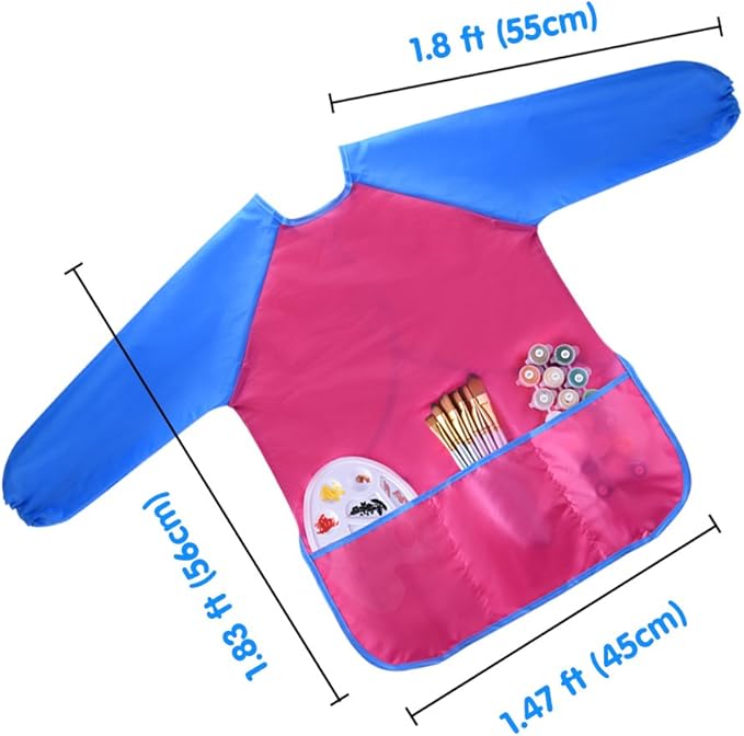 KUUQA Waterproof Children Art Smock Kids Art Aprons, Painting Supplies (Paints and brushes not included)