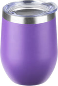 StarSpeed 12oz Wine Tumbler with lid, Stainless Steel Travel Mugs Stemless Double Wall Insulated Coffee Cup, Insulated Wine Glasses Travel Tumbler for Cold & Hot Drinks(Purple, 1)